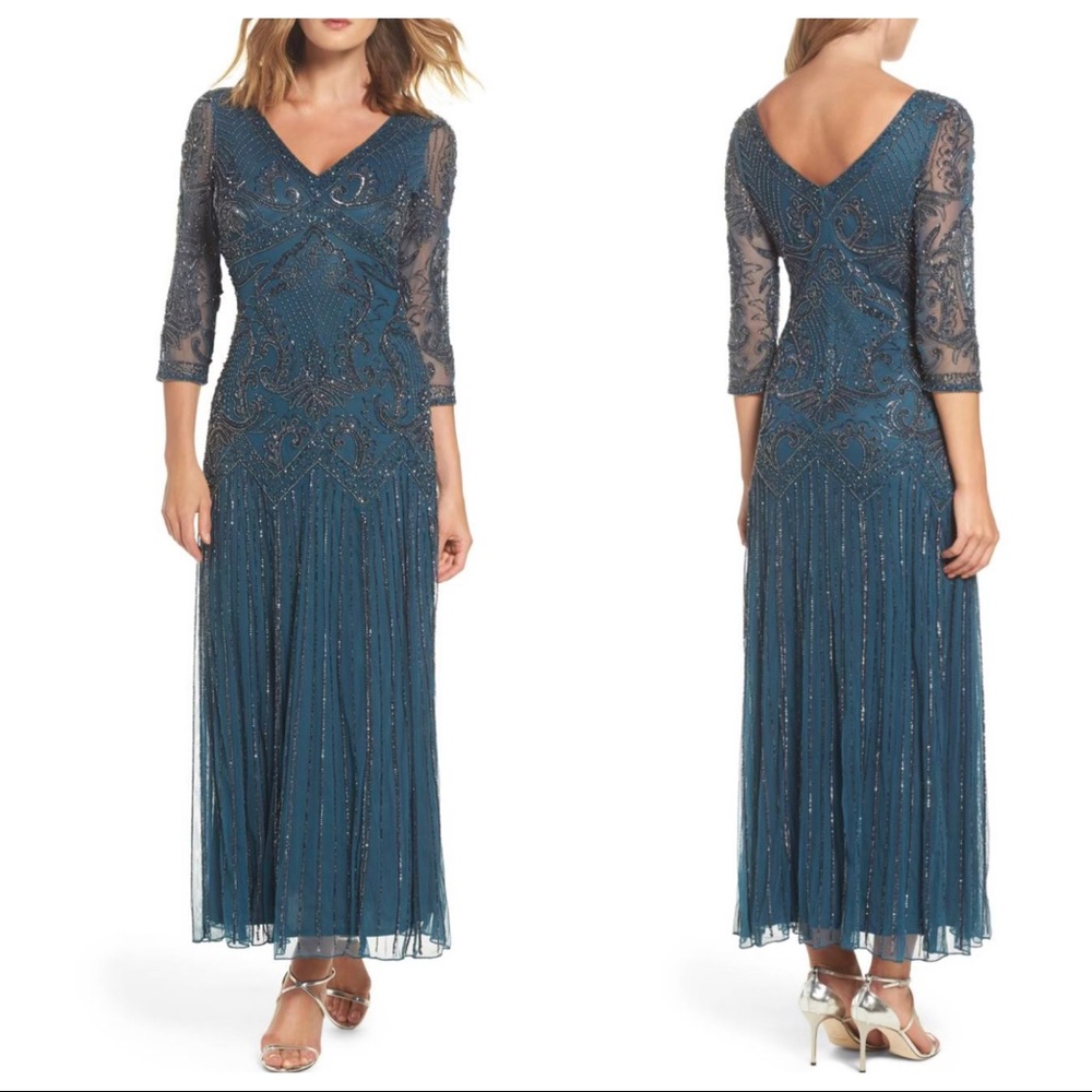 Pissarro Nights Embellished Drop Waist Dress